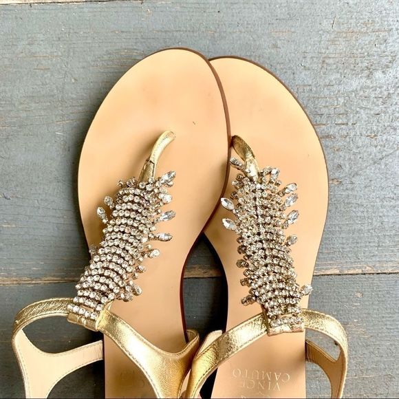 EUC Vince Camuto Bling Crystal Boho Sandals GORG! - Picture 2 of 12